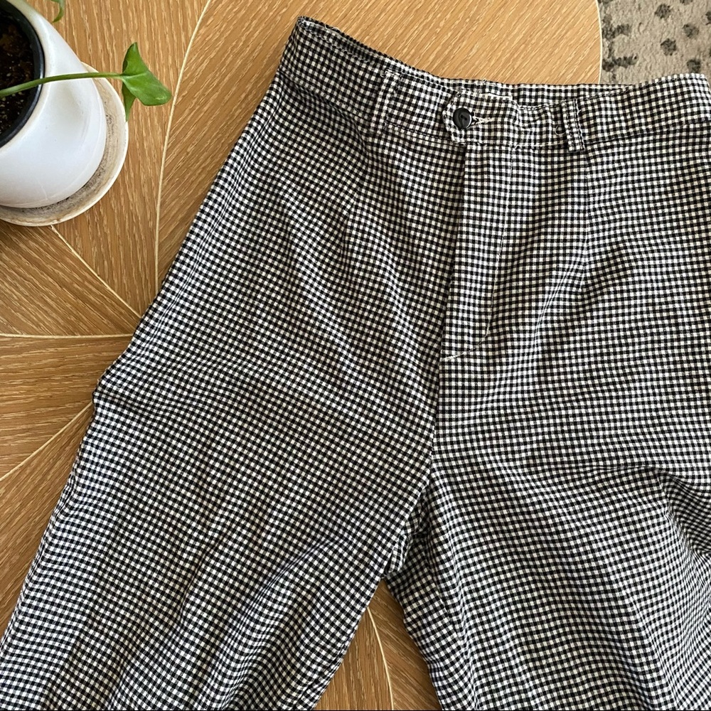 VINTAGE Guess Extra High Waisted Black/White Gingham Cropped Trouser